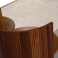 Maria Vittoria Paggini Nightstands<Verale Wood and Steel Headboard with Integrated Night Tables