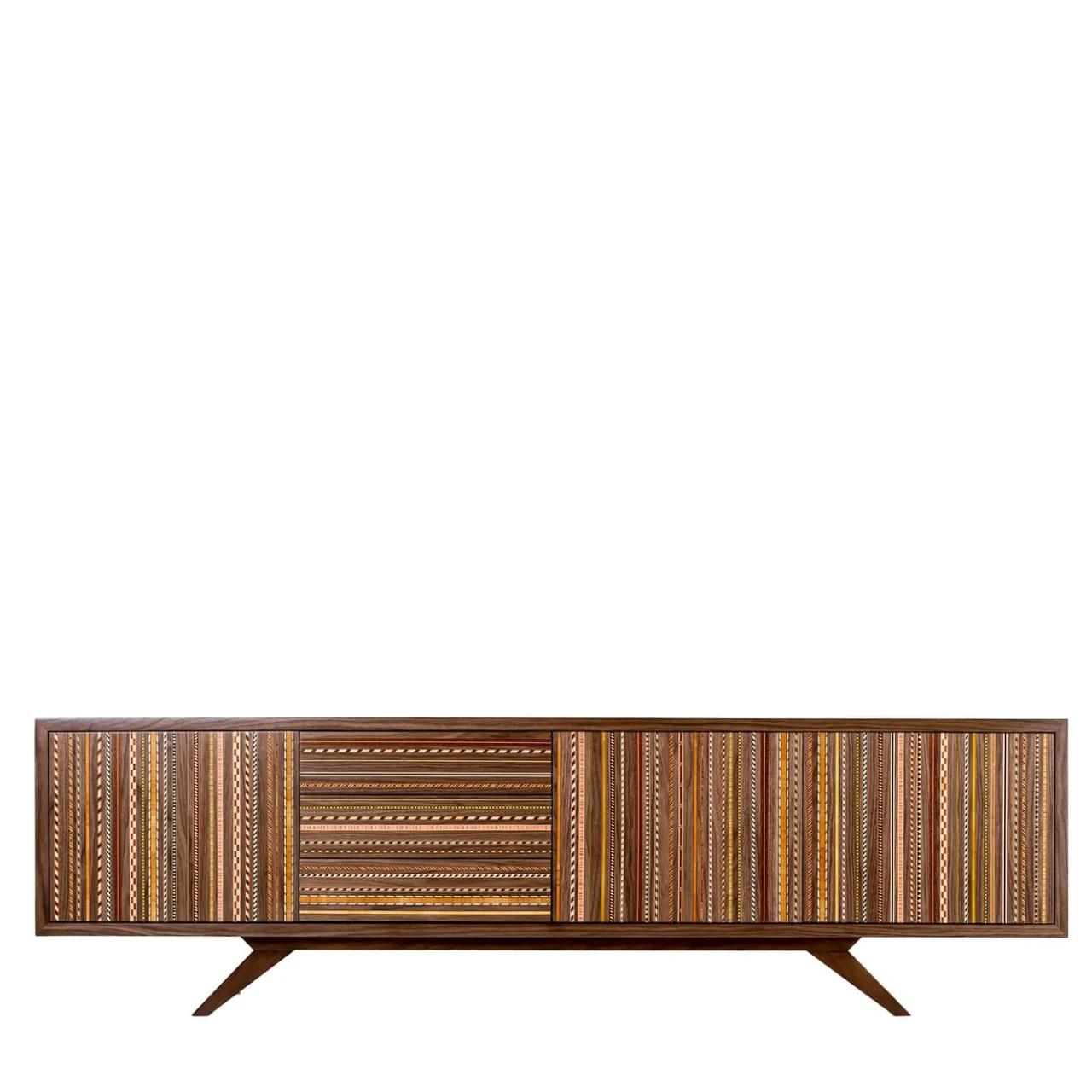 CG Capelletti Sideboards Buffets<Vertigo Inlaid Polychrome Walnut Sideboard