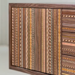 CG Capelletti Sideboards Buffets<Vertigo Inlaid Polychrome Walnut Sideboard