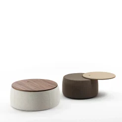 Durame Ottomans & Poufs<Verto Beige Round Ottoman and Coffee Table