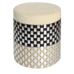 Splot Design Ottomans & Poufs<Vesta Black and Gold Pouf