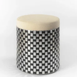 Splot Design Ottomans & Poufs<Vesta Optical Black Pouf