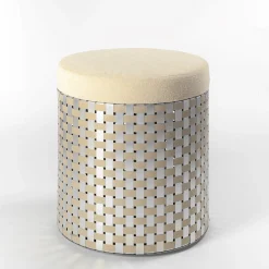 Splot Design Ottomans & Poufs<Vesta Optical Gold Pouf