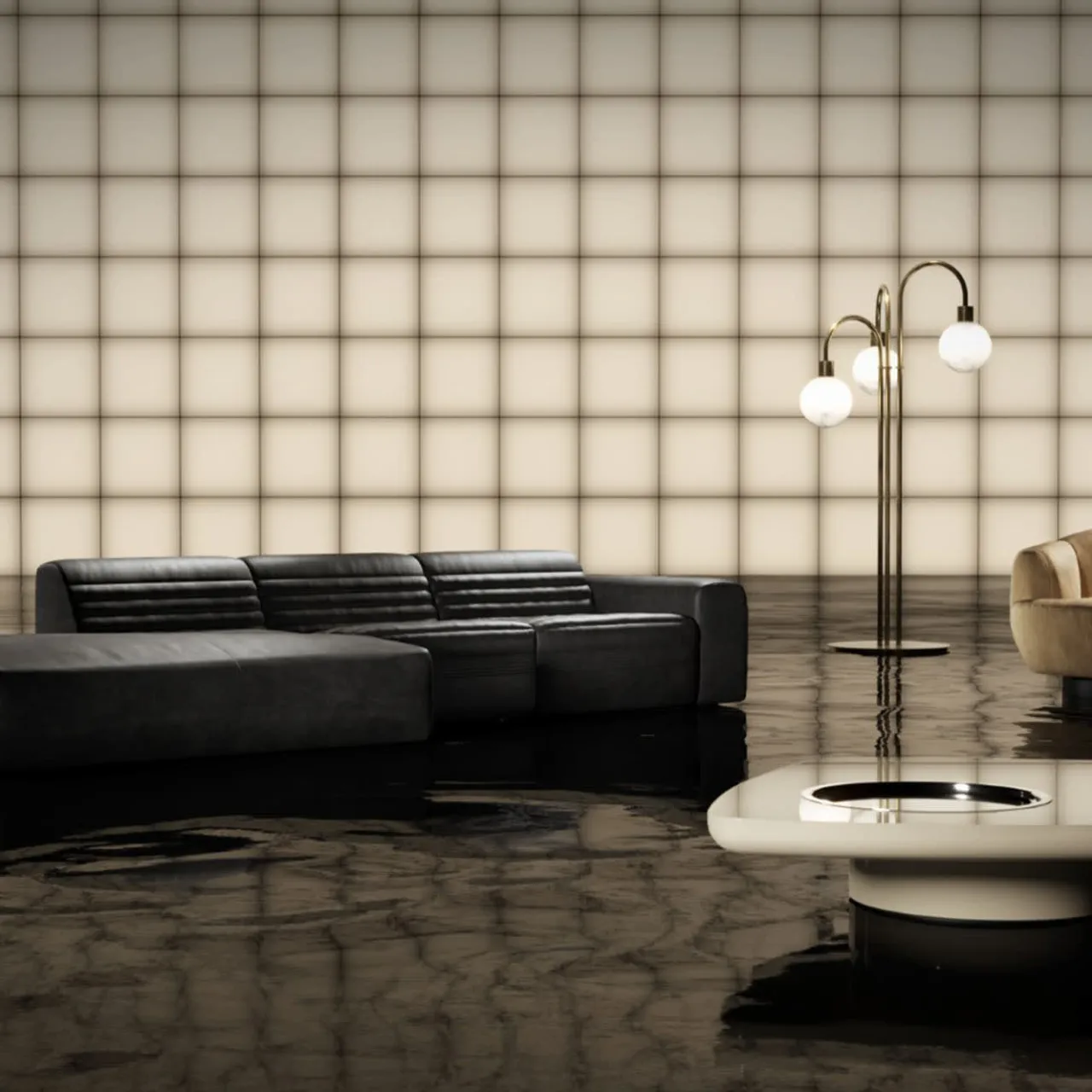 Giopagani Sofas<Vicious Modular Leather Black Sofa
