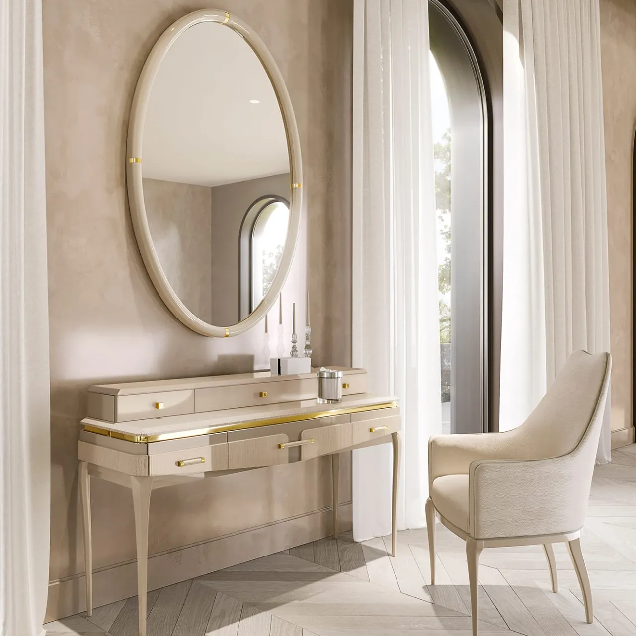 A.R. Arredamenti Vanities<Victor Beige Vanity Table