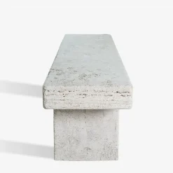 Veltha Outdoor Stone Design Outdoor Sofas & Benches<Vicum Travertine Stone Outdoor Bench