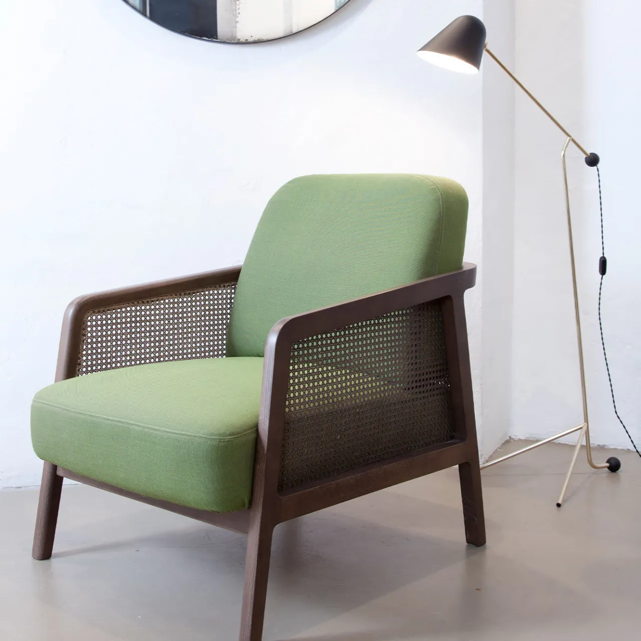 Colé Armchairs<Vienna Lounge Canaletto Walnut Green Armchair by Emmanuel Gallina