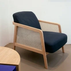 Colé Armchairs<Vienna Lounge Natural Beech Blue Armchair by Emmanuel Gallina