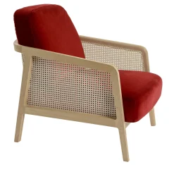 Colé Armchairs<Vienna Lounge Natural Beech Red Armchair by Emmanuel Gallina