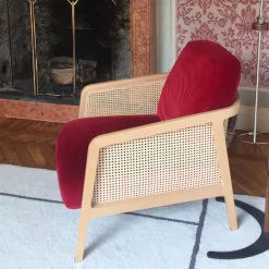 Colé Armchairs<Vienna Lounge Natural Beech Red Armchair by Emmanuel Gallina