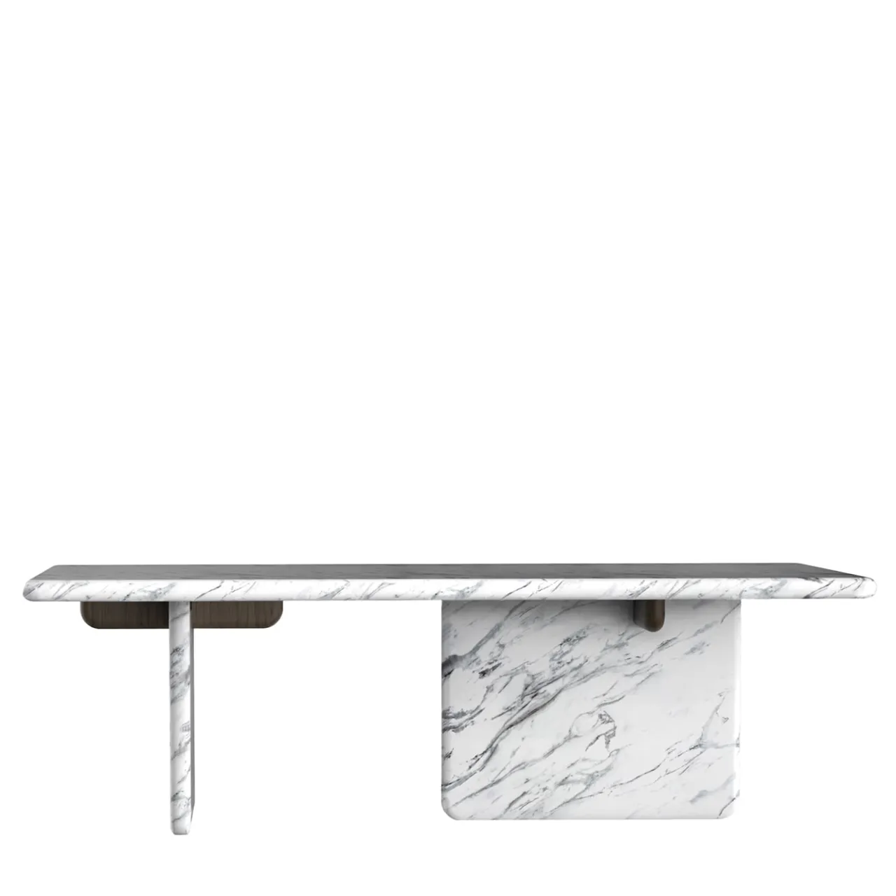Monitillo 1980 Dining Tables<Ville Marble With Wengè Stained Oak Detail Dining Table