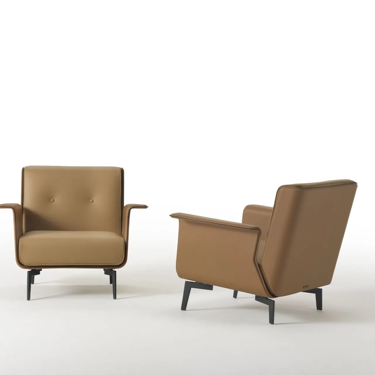 Casa Covre Armchairs<Vinci Soft-Brown Leather Armchair