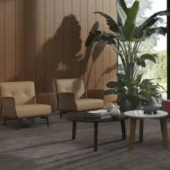 Casa Covre Armchairs<Vinci Soft-Brown Leather Armchair