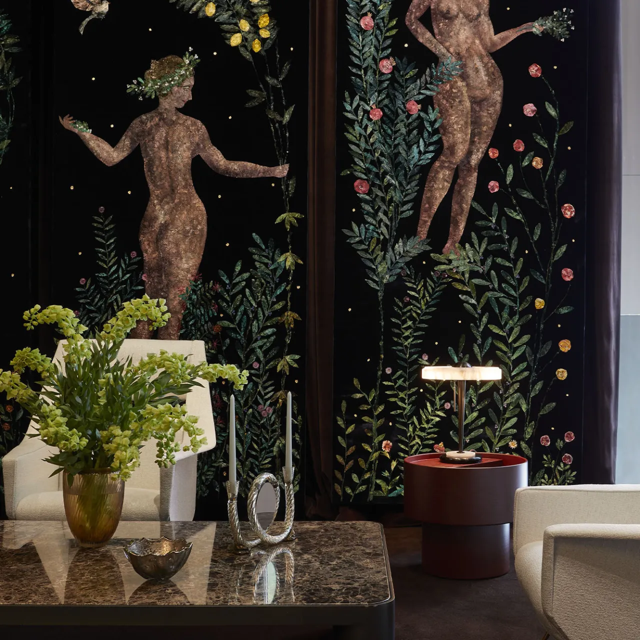 My Home Side Tables<Vinnie Burgundy Side Table by Alessandro Stabile