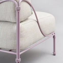 Officina Ciani Outdoor Armchairs<Vitis Lilac and Gray Armchair by Ciarmroli Queda Studio in Stainless Steel