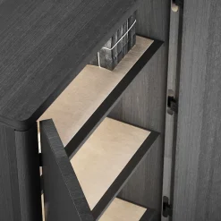 Giopagani Cabinets<Vittorio Black Rough Leather And Ash Wood Cabinet