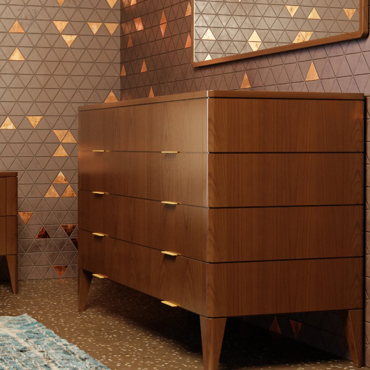 Morelato Dressers<Vittorio Cherry Wood Dresser with Brass Handles