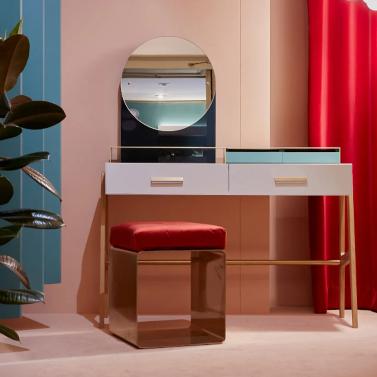 Medulum Vanities<Vivian Vanity Desk with Mirror