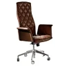 Giorgio Collection Office Chairs<Vogue Quilted Brown Leather Swivel Armchair with Castor #2