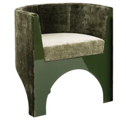 Fratelli Boffi Chairs<Volta Curve Green Velvet Chair by Storagemilano