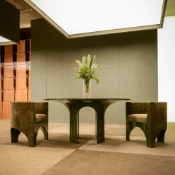Fratelli Boffi Chairs<Volta Curve Green Velvet Chair by Storagemilano