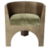 Fratelli Boffi Chairs<Volta Wood and Green Velvet Cushion Chair by Storagemilano
