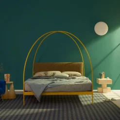 Lispi Beds<Volta Yellow Iron Canopy Double Bed by Mario Scairato