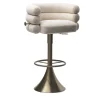 Visionnaire Bar Stools<Voluptas White Fabric And Satin Gold Bar Stool