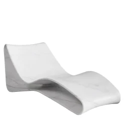 Luce Di Carrara Chaises<Volute White Marble Chaise Lounge
