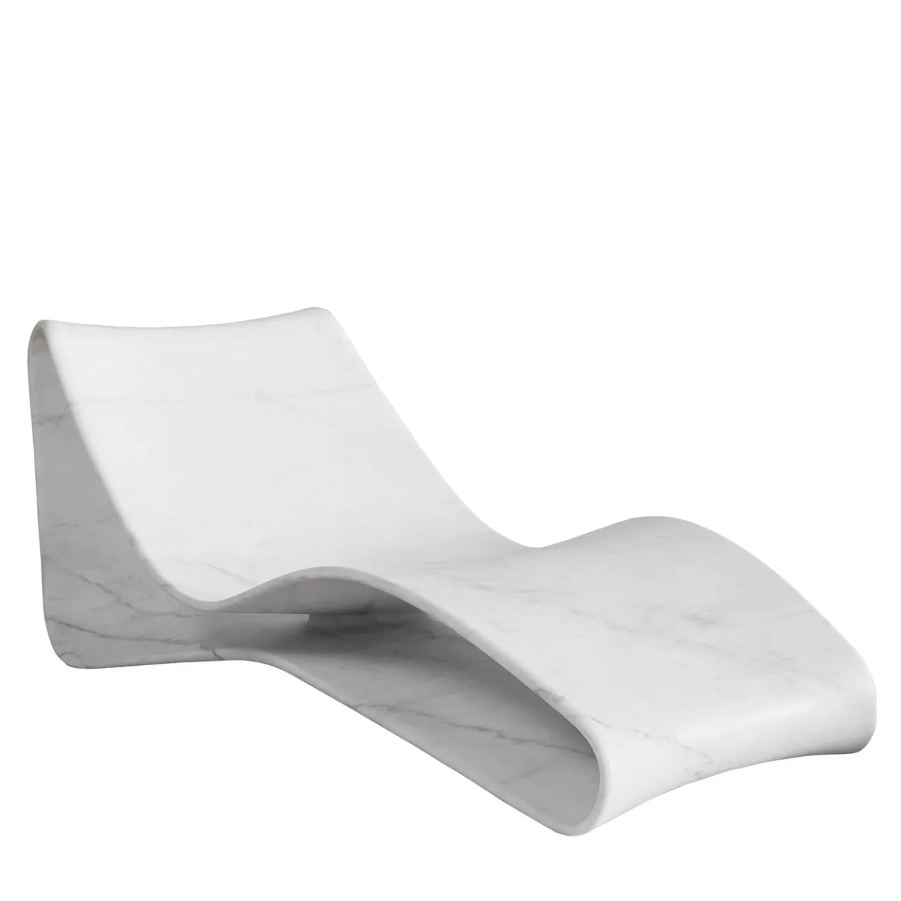 Luce Di Carrara Chaises<Volute White Marble Chaise Lounge