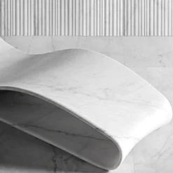 Luce Di Carrara Chaises<Volute White Marble Chaise Lounge