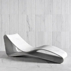 Luce Di Carrara Chaises<Volute White Marble Chaise Lounge