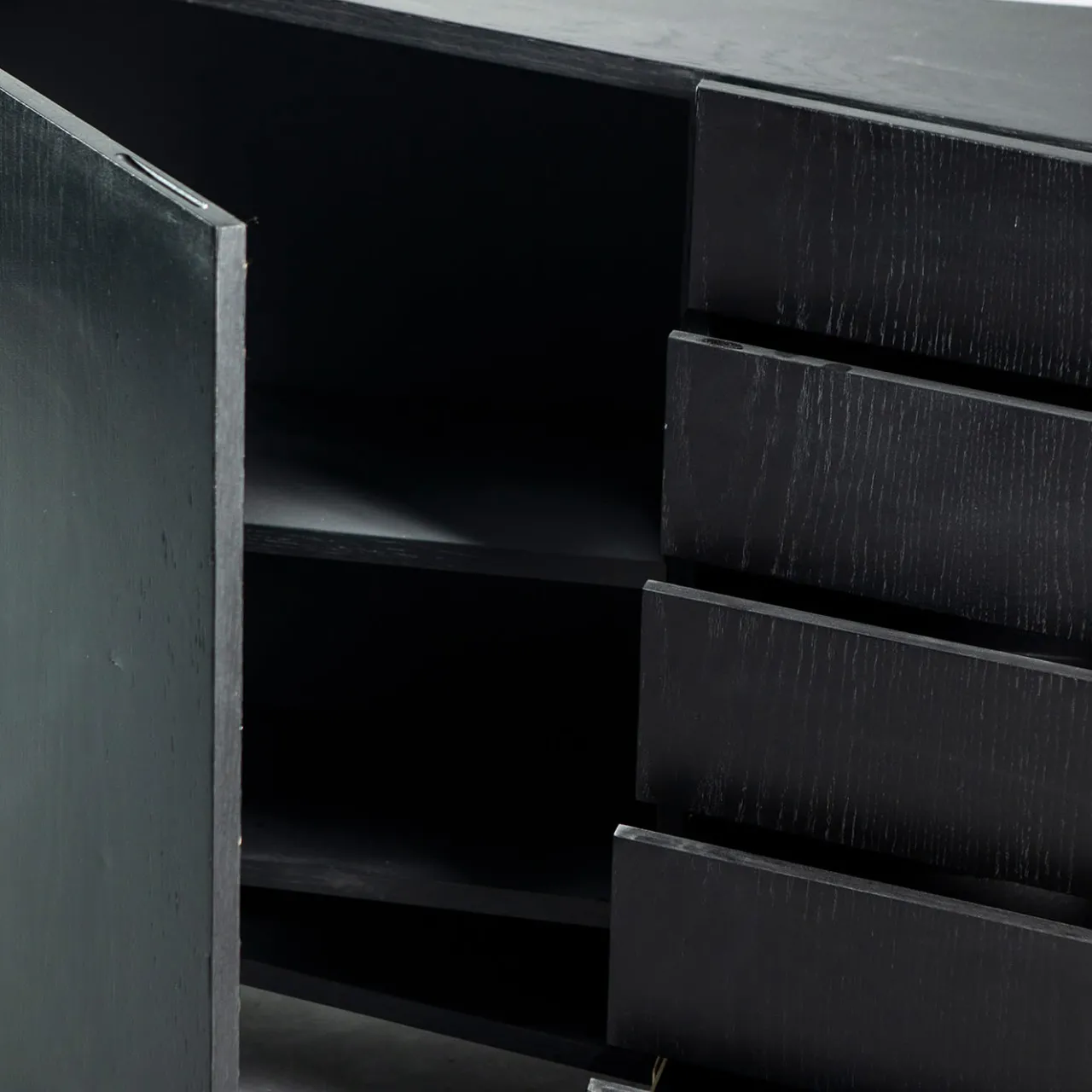 Paolo Pallucco Dressers<W Il Toro Black Lacquered Oak Dresser