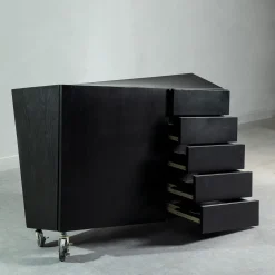 Paolo Pallucco Dressers<W Il Toro Black Lacquered Oak Dresser