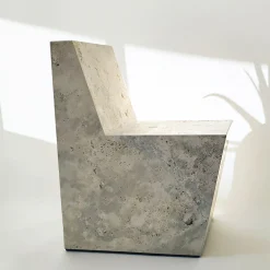 Dimarmo Chairs<W Travertine Marble Chair