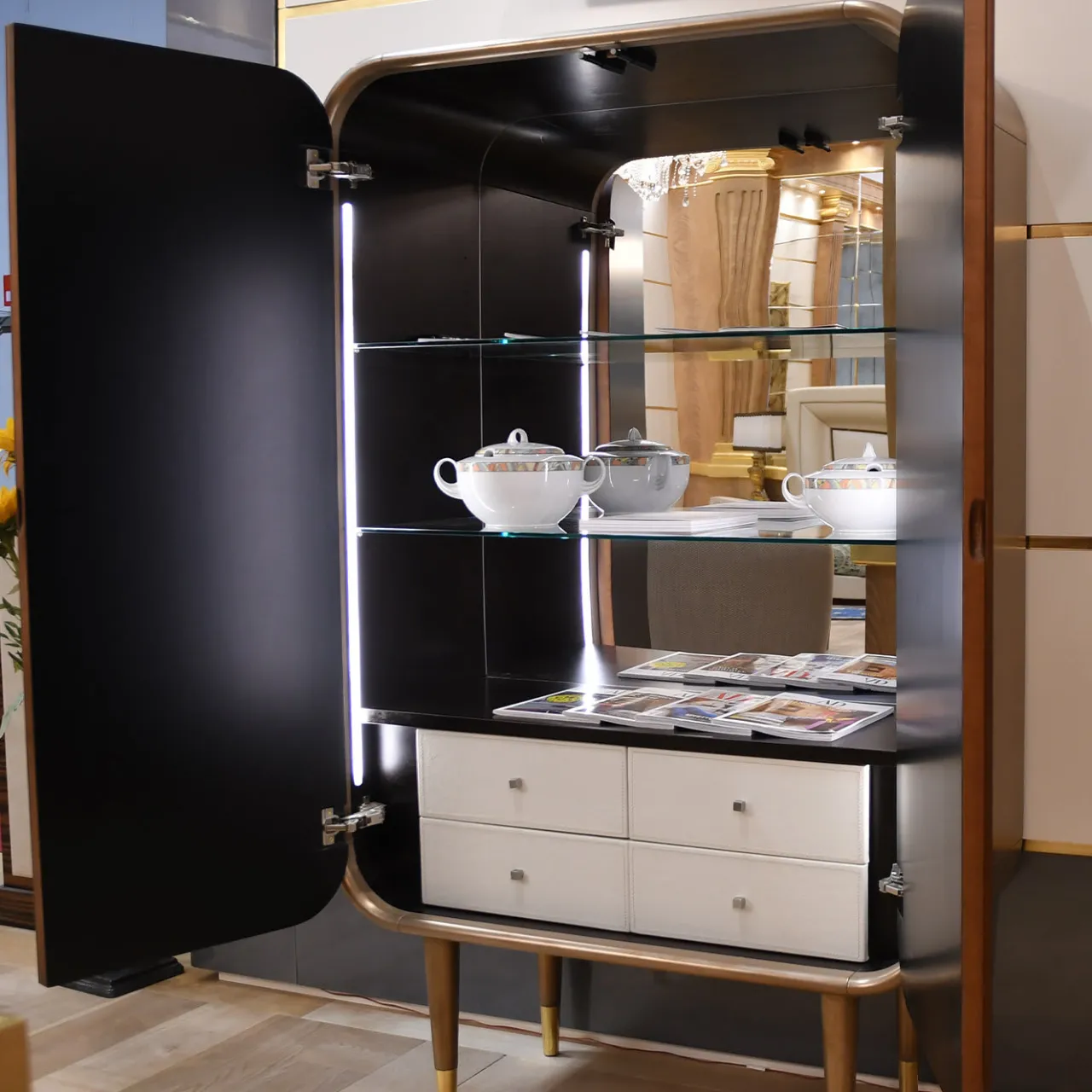 Arnaboldi Interiors Bar Cabinets<Walnut/Reed 19 Cabinet