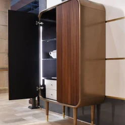 Arnaboldi Interiors Bar Cabinets<Walnut/Reed 19 Cabinet
