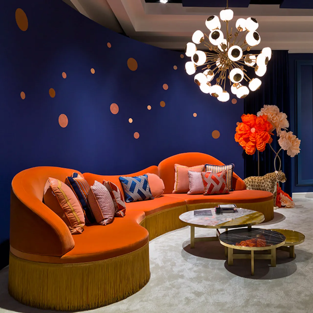 Chiara Provasi Sofas<Wave Orange 3-Piece Sectional Sofa #1