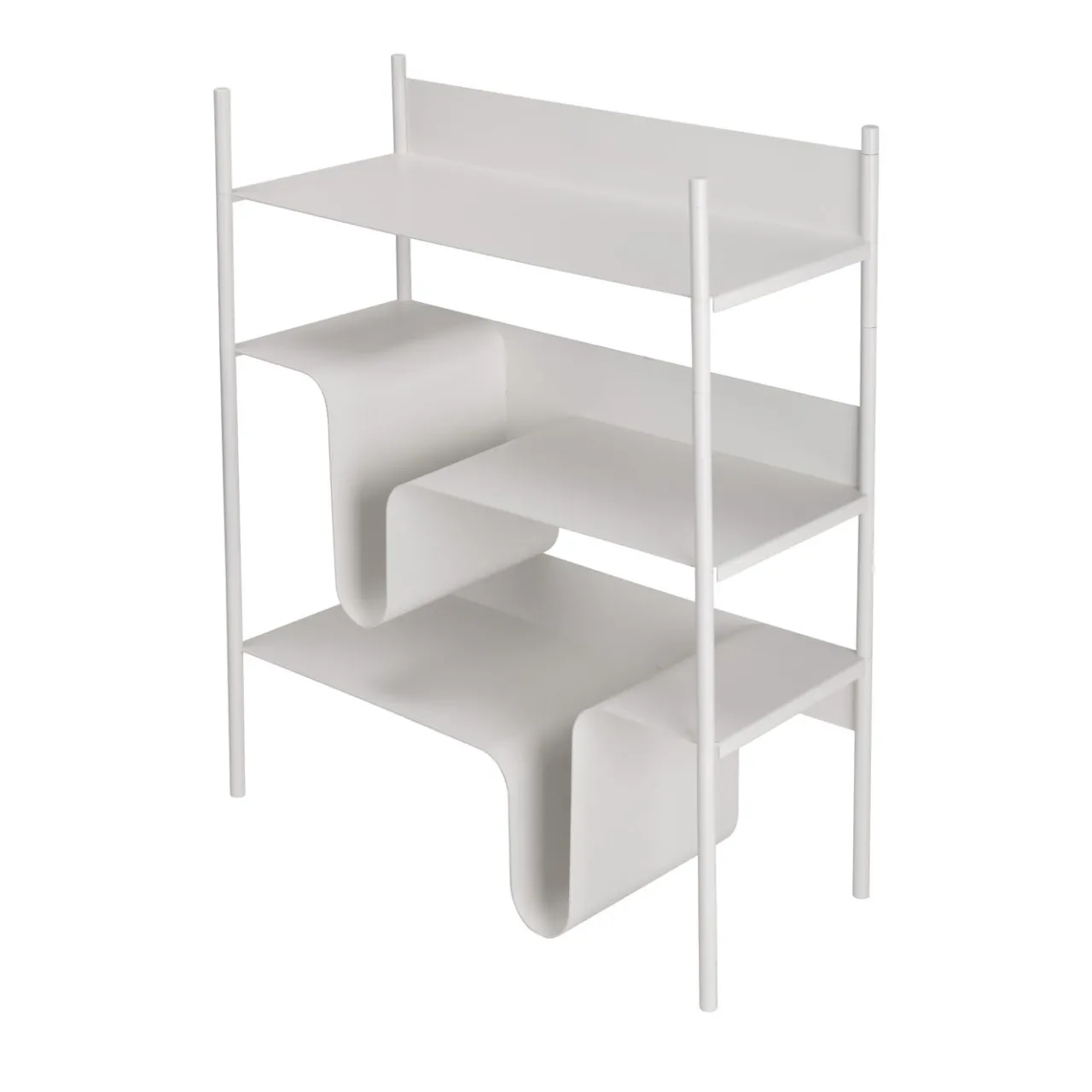 TRUE Bookcases<Wave White Low Bookcase
