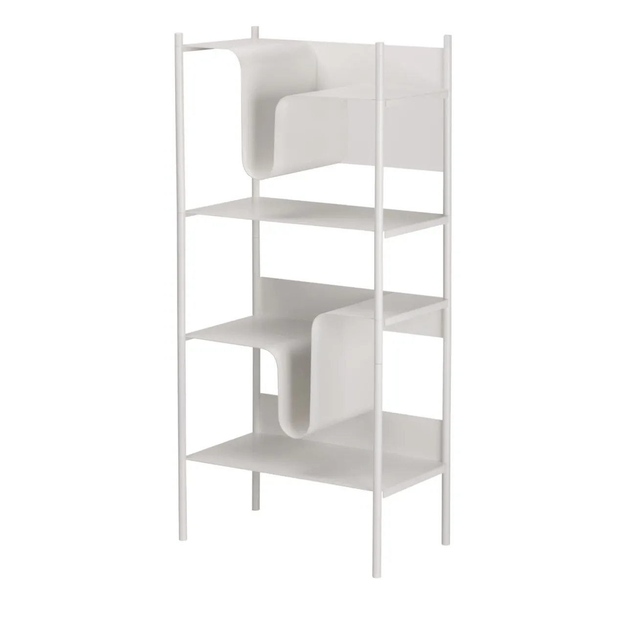 TRUE Bookcases<Wave White Tall Bookcase