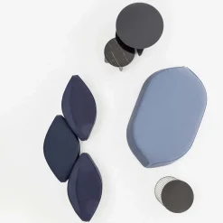 La Cividina Ottomans & Poufs<Waves Dark Gray Diamond Ottoman with Backrest