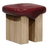 Secolo Stools<Wax Bordeaux Glossy wood & solid ash wood Stool by Artefatto Design Studio