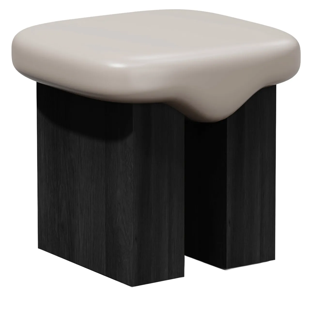 Secolo Stools<Wax glossy wood & dark stainet walnut stool by Artefatto Design Studio