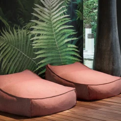 Villevenete Other Outdoor Furniture<West Cay Pink with white stripes Outdoor Pouf