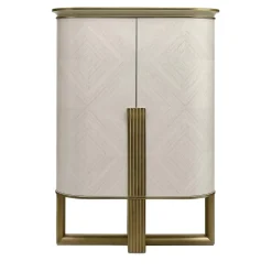 A.R. Arredamenti Cabinets<White and Gold Bar Cabinet