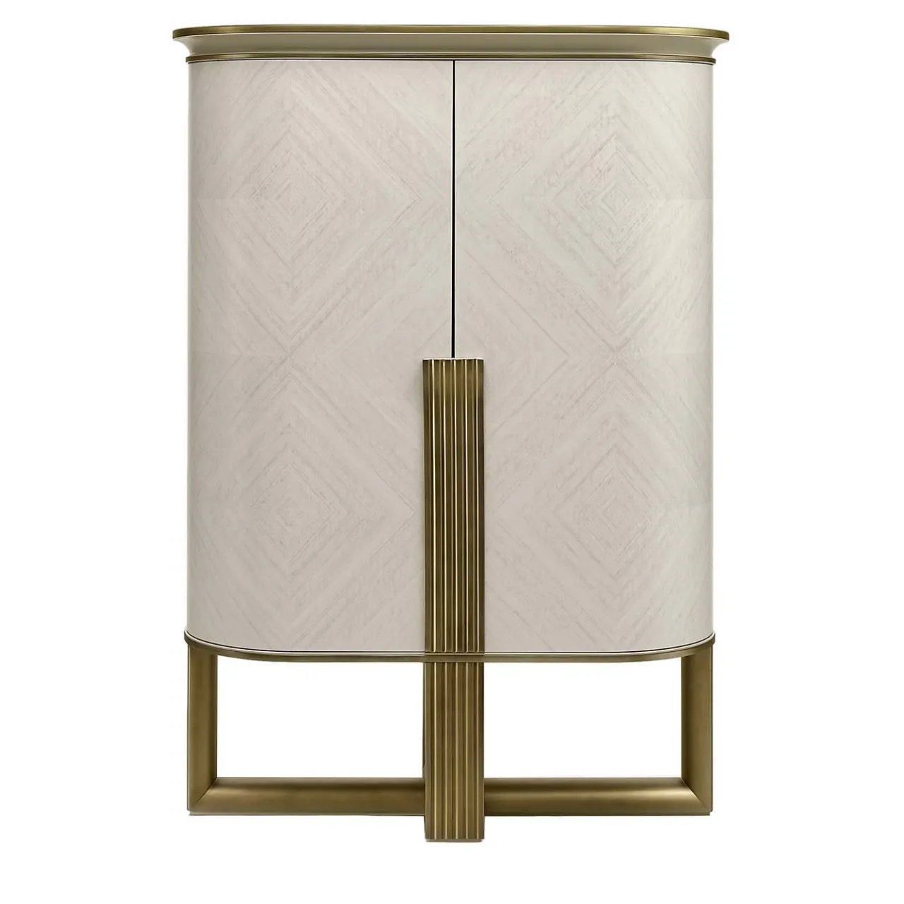 A.R. Arredamenti Cabinets<White and Gold Bar Cabinet