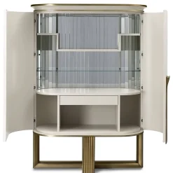 A.R. Arredamenti Cabinets<White and Gold Bar Cabinet
