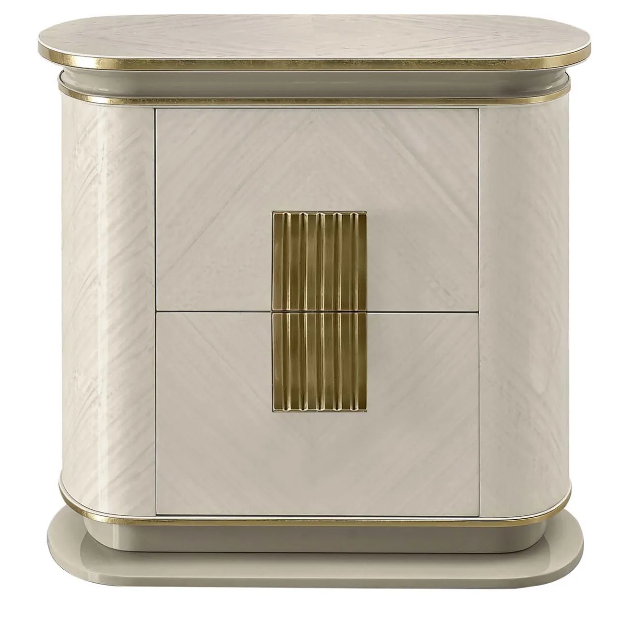 A.R. Arredamenti Nightstands<White and Gold Bedside Table