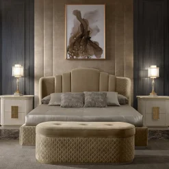A.R. Arredamenti Nightstands<White and Gold Bedside Table