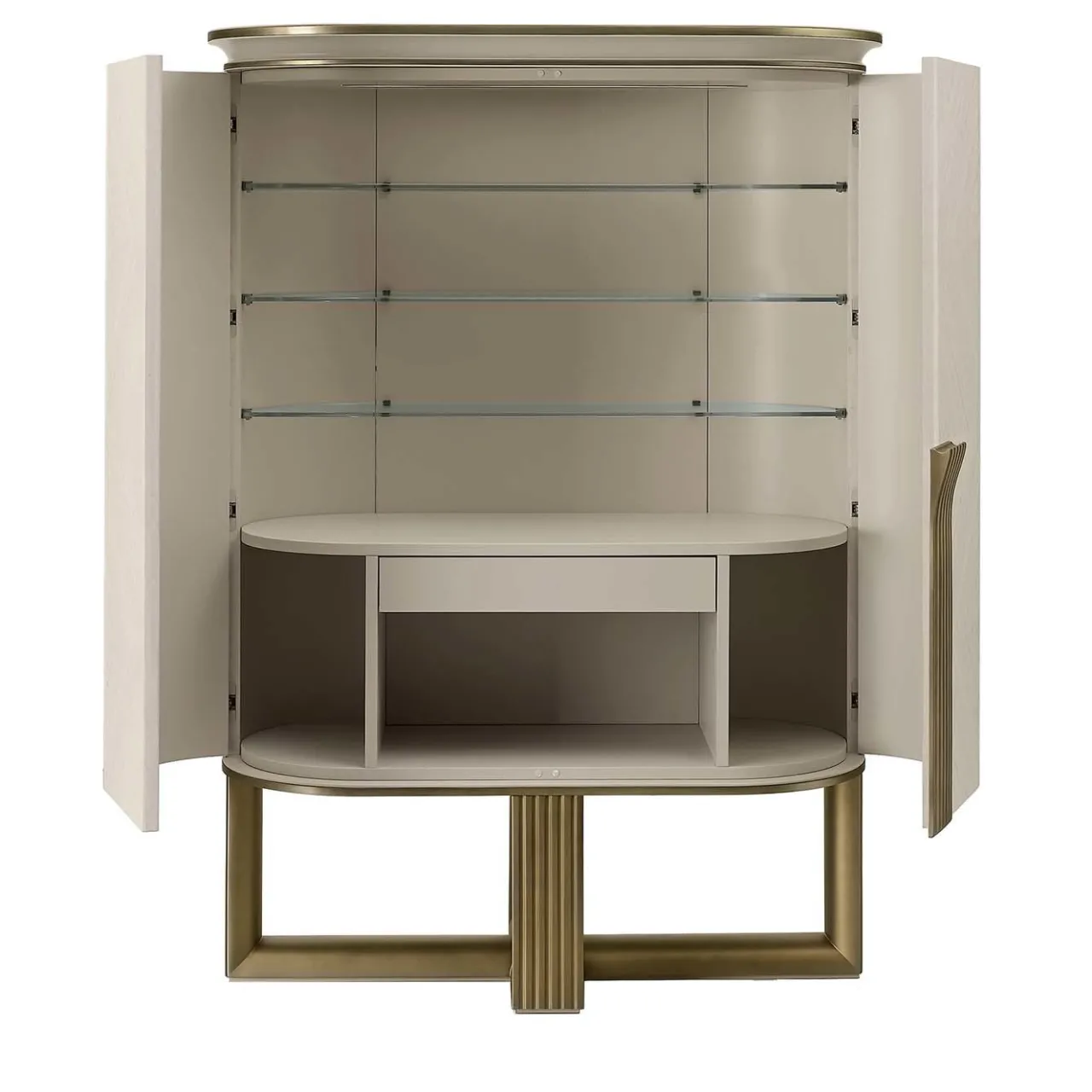A.R. Arredamenti Cabinets<White and Gold Buffet Cabinet